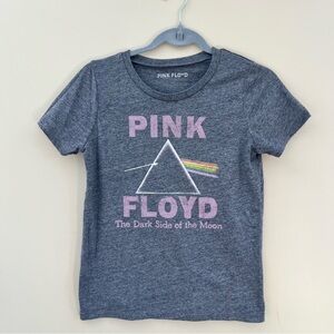 Pink Floyd Heather Gray Tee with Pink Logo and Prism Rainbow